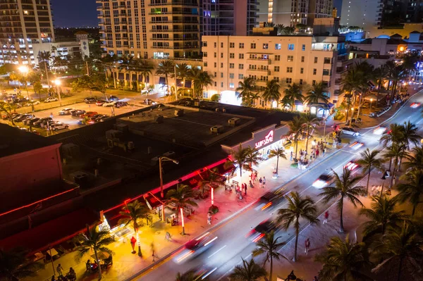 Foto Aérea Nocturna Fort Lauderdale Beach Estados Unidos — Foto de Stock