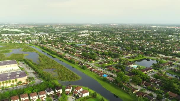 Записи Воздуха Miramar Florida Usa Suburban Neighborhoods — стоковое видео