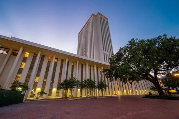 Arquitetura Tallahassee Florida State Capitol Building Crepúsculo — Fotografia de Stock