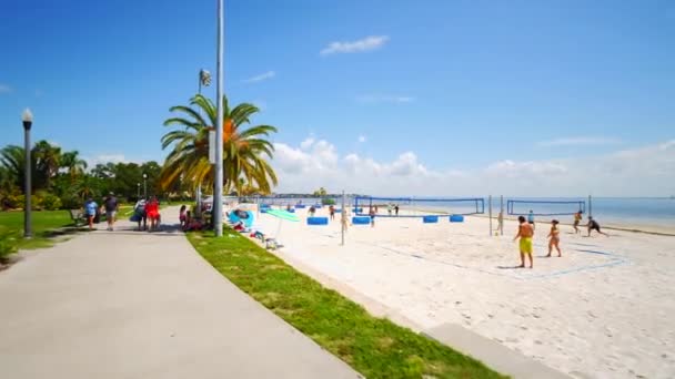 Волейбольные Площадки Petersburg Beach — стоковое видео