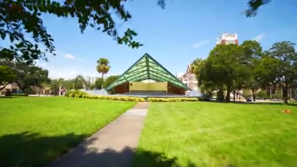 Petersburg Williams Park Och Bandstand Scen Skott Rörelse — Stockvideo