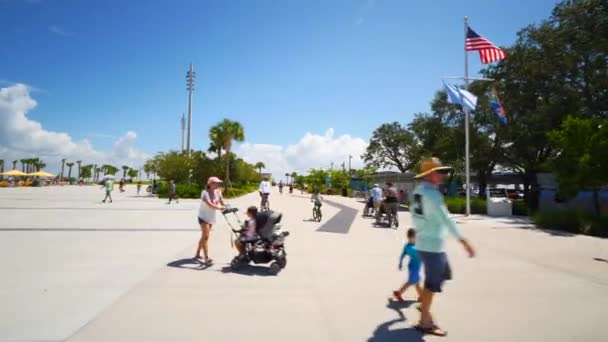 Pete Florida Usa Erschossen 60P Touristen Fuß Entlang — Stockvideo