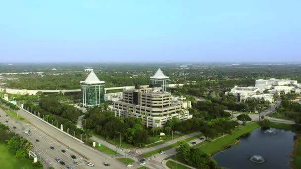 Aerial Drone Shot Downtown Palm Beach Gardens Usa — Stock video