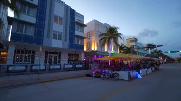 Miami Beach Septiembre 2020 Clip Movimiento Miami Beach Ocean Drive — Vídeos de Stock