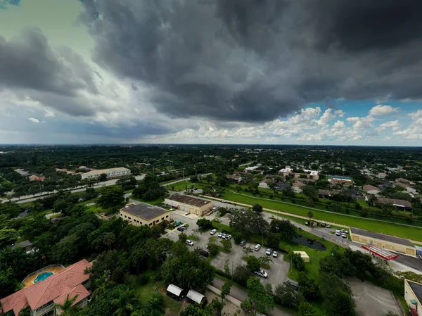Zdjęcie Lotnicze Ciemne Chmury Burzowe Nad Davie Florida Usa — Zdjęcie stockowe