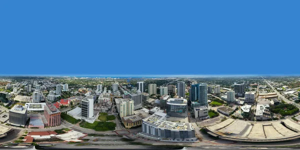 Aerial Equirectangular Photo Downtown Fort Lauderdale Broward County Usa 360 — Stock Photo, Image