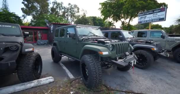 Fort Lauderdale Usa September 2020 South Florida Jeeps Anpassade Bygga — Stockvideo