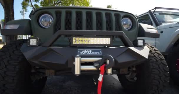 Fort Lauderdale Usa September 2020 Soflojeeps Specialbyggda Wranglers För Överlandning — Stockvideo