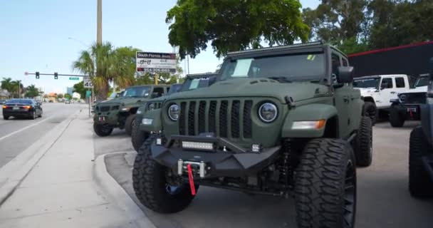 Fort Lauderdale Usa Вересня 2020 Overlanding Jeep Wranglers South Florida — стокове відео