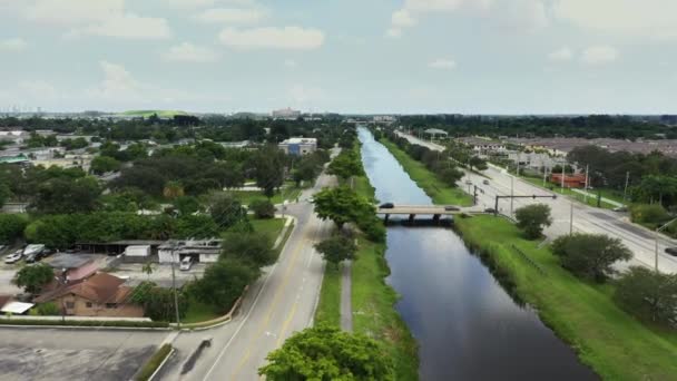 Kanał Wideo Powietrza Pomiędzy Orange Drive Griffin Road Davie Florida — Wideo stockowe