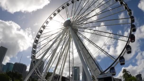 Miami Usa September 2020 Skyviews Miami Riesenrad Bayside Marketplace Auf — Stockvideo