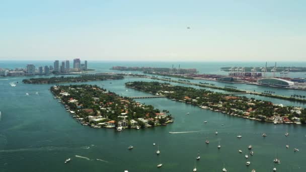 Islas Palm Hibiscus Miami Video Tour Aéreo — Vídeos de Stock