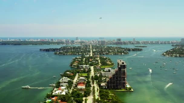 Scene Miami Venetiaanse Eilanden Versnelde Hyperlapse Video — Stockvideo