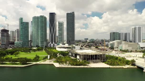 Aerial Museum Park Miami Video — Stockvideo