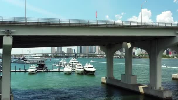 Macarthur Causeway Bridge Miami — Stock Video