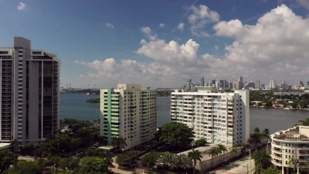 Letecké Video Island Terrace Condominium Věže Miami Beach — Stock video