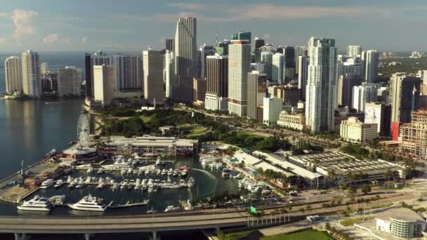 Letecký Záběr Downtown Miami Dade County — Stock video