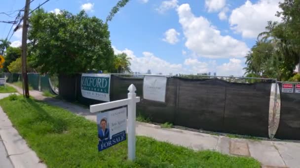Miami Usa Září 2020 Volné Pozemky Prodej Miami Beach Oplocené — Stock video