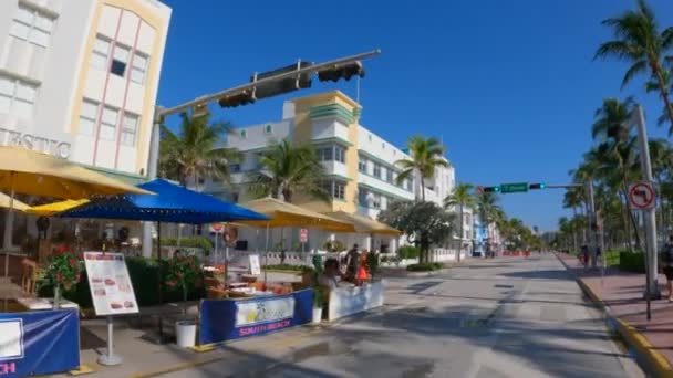 Miami Usa September 2020 Art Deco Hotels Miami Beach Sobe — Stockvideo