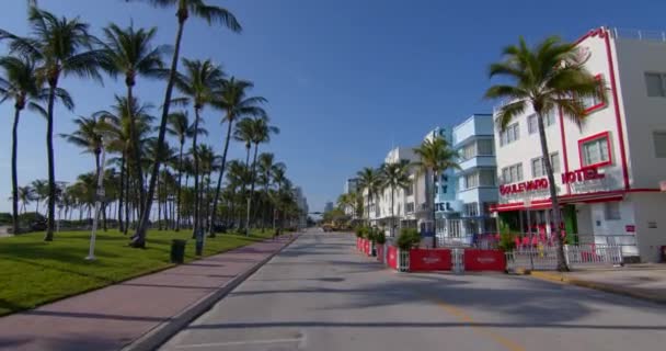 Miami Usa Szeptember 2020 Történelmi Art Deco Szállodák Miami Beach — Stock videók