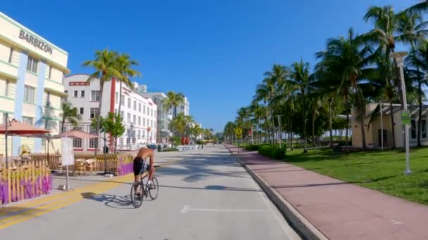 Майами Флорида Сша Сентября 2020 Года Miami Beach Ocean Drive — стоковое видео