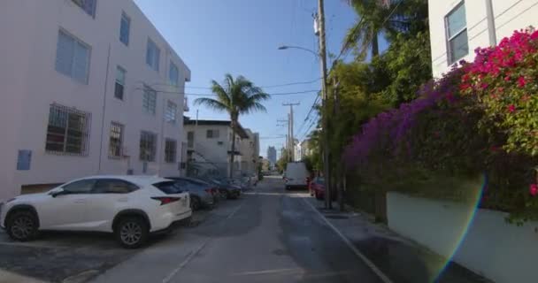 Miami Estados Unidos Septiembre 2020 Imágenes Movimiento Callejón 60P Filmado — Vídeos de Stock