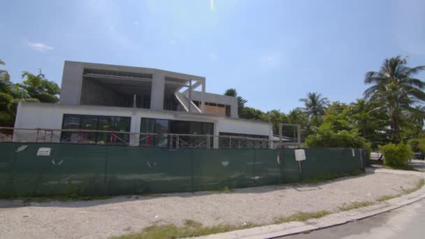 Construcción Casas Miami Beach Cámara Lenta Bruto — Vídeo de stock