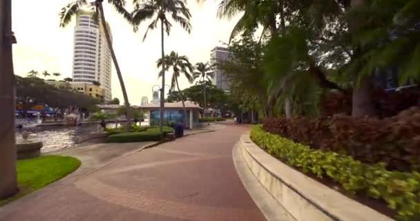 Fort Lauderdale Octubre 2020 Motion Video Tour Las Olas Riverwalk — Vídeo de stock