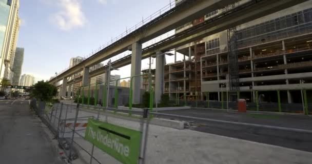 Miami Usa October 2020 Ανάπτυξη Κατασκευών Underline Brickell Florida C4K — Αρχείο Βίντεο