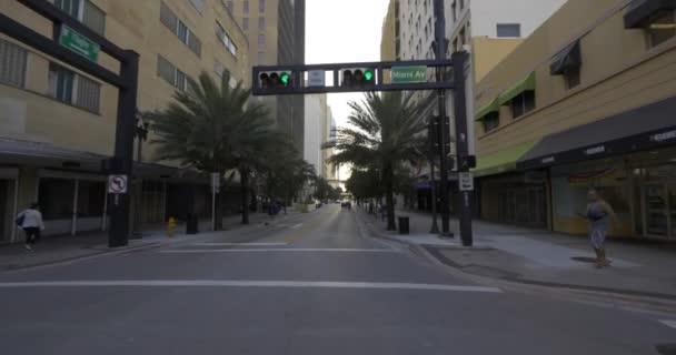 Miami Usa Října 2020 Motion Tour Downtown Miami Flagler Street — Stock video