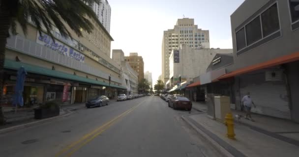 Miami Usa Október 2020 Driving West Flagler Street Downtown Miami — Stock videók