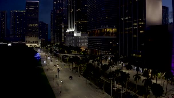Downtown Miami Biscayne Baixo Sobrevoo Aéreo — Vídeo de Stock
