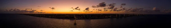 Beau Ciel Crépusculaire Panorama Aérien Deerfield Beach États Unis — Photo