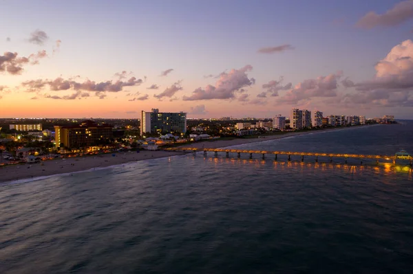 Vacker Solnedgång Deerfield Beach Florida Usa — Stockfoto