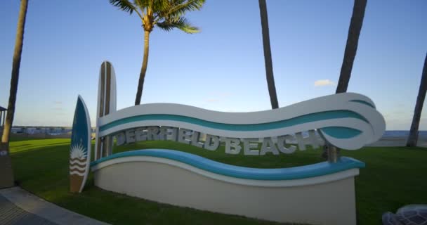 Deerfield Beach Usa Oktober 2020 Välkommen Till Deerfield Beach Skylt — Stockvideo