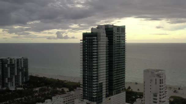 Miami Beach Usa October 2020 Aerial Video Setai Ocean Front — Stock Video