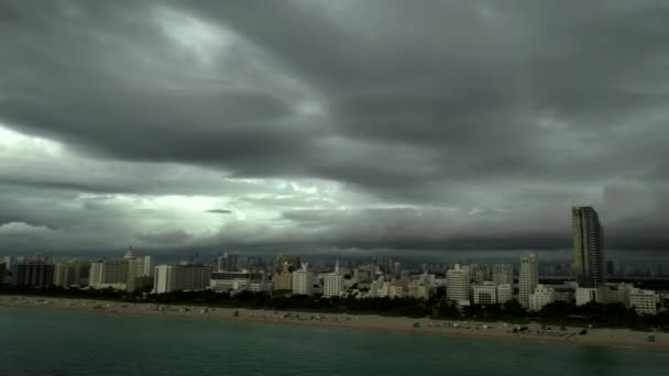 Tormentas Miami Beach Video Aéreo — Vídeo de stock