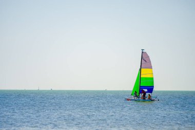 Miami, FL, USA - February 25, 2024: Stock image of People sailing in the bay clipart