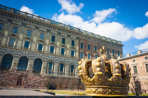 Korona Dekorowanie Otoczenie Pałacu Królewskiego Sztokholm Szwecja Europa — Zdjęcie stockowe