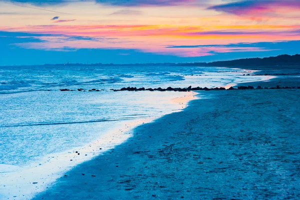 Вид Пляж Бра Закате Недалеко Бибионе Италия Стоковая Картинка