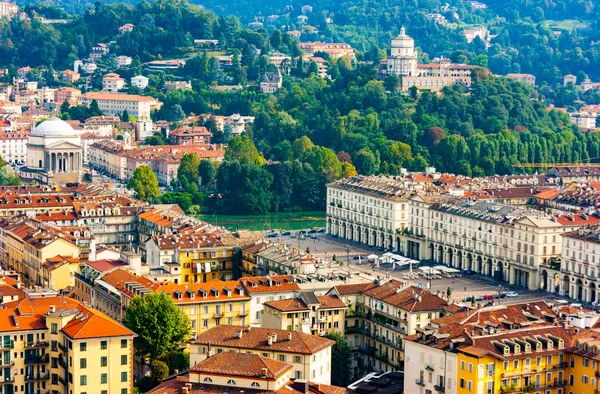 Vista Aérea Piazza Vittorio Veneto Río Gran Catedral Madre Dios — Foto de Stock