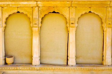 Ayrıntı Kraliyet Sarayı Mimarlık Jaisalmer, Rajasthan, Hindistan