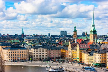 Kornhamnstorg, Gamla Stan, Old Town, Stokholm, İsveç, Avrupa Hava görünümünü