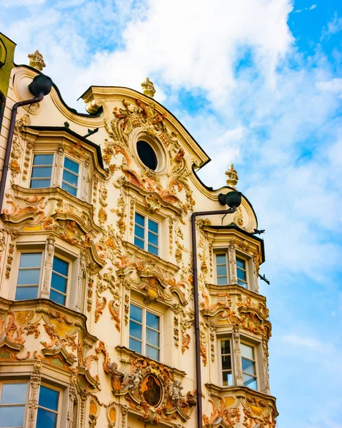 Detalle Helbling Haus Facade Innsbruck Tirol Austria — Foto de Stock