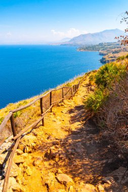 Zingaro doğada denize bakan iz rezerv, Sicilya, İtalya