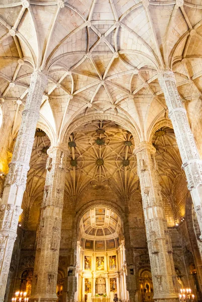 Tavan Hieronymites Manastırda Belem Lizbon Portekiz Mosteiro Dos Jeronimos Içinde — Stok fotoğraf