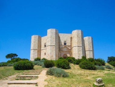 Görünümünü Ortaçağ Kalesi Castel del Monte, Andria, Apulia, İtalya