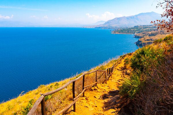 Coast and trail in Zingaro nature reserve