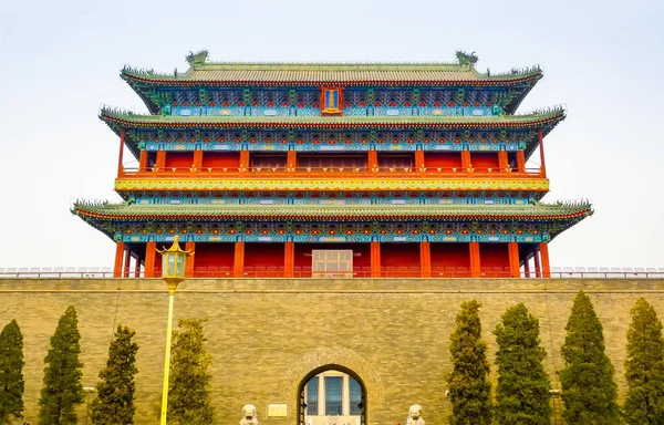 Zhengyang Gate Visto Qianmen Street Beijing China — Foto Stock