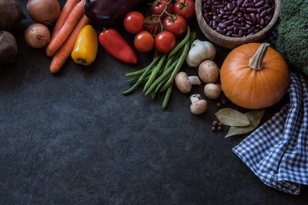 Díkůvzdání Podzimní Jídlo Pozadí Dýní Ostatní Zelenina — Stock fotografie